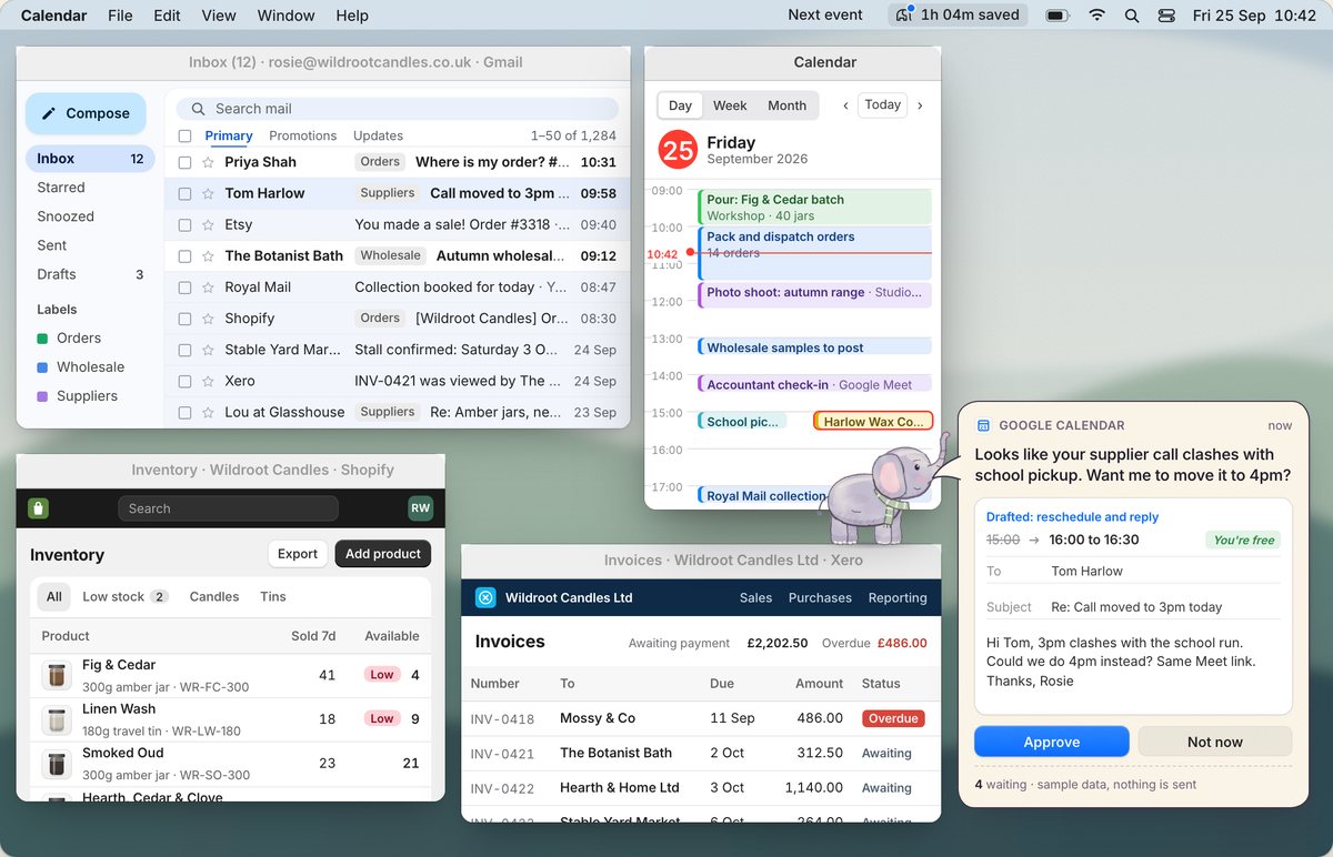 Screenshot of Nelly the Desk Assistant
