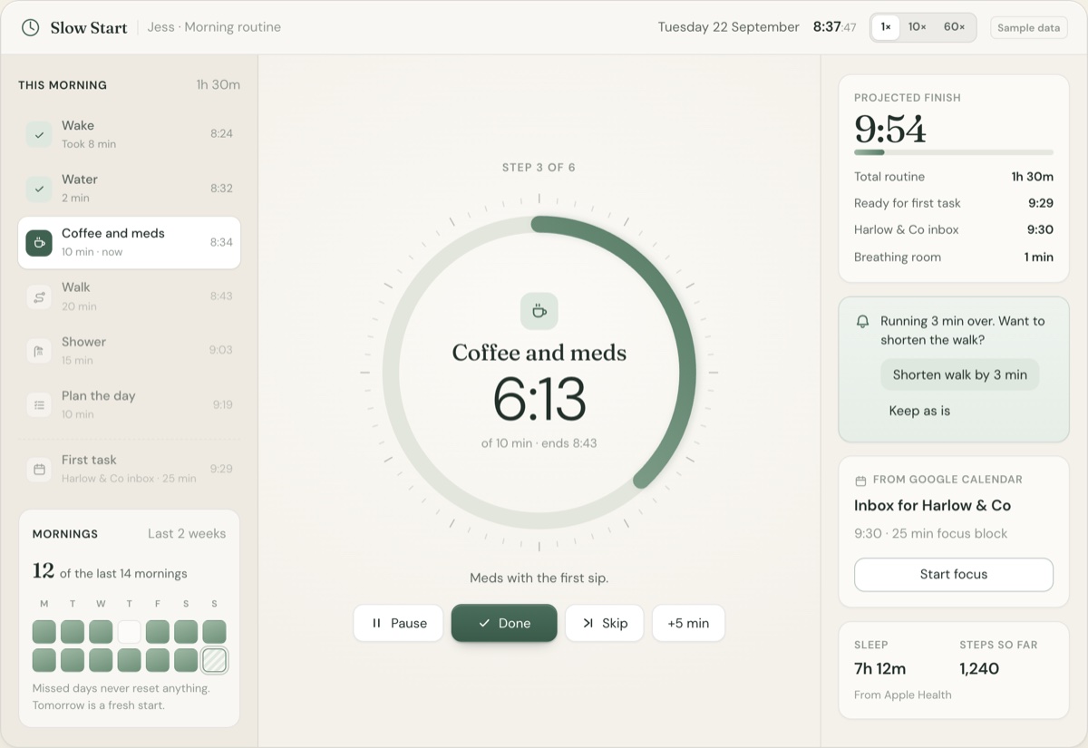 Screenshot of The Morning Routine Timer