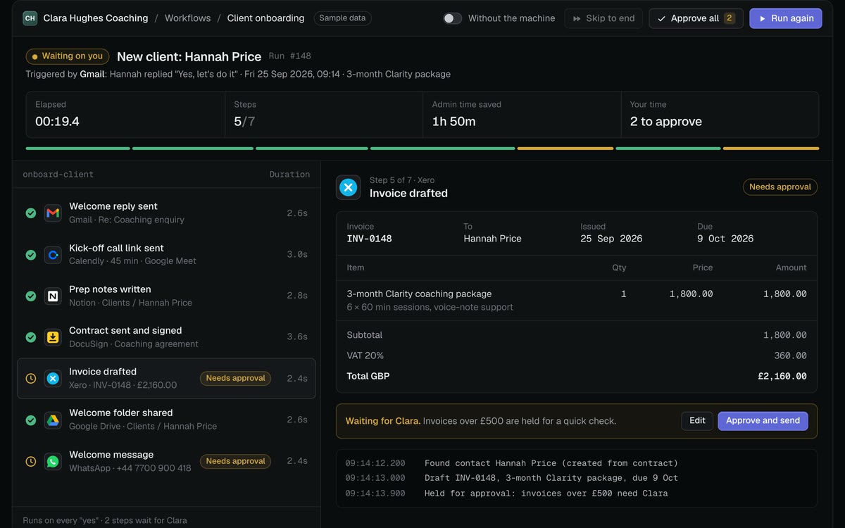 Screenshot of The Onboarding Machine