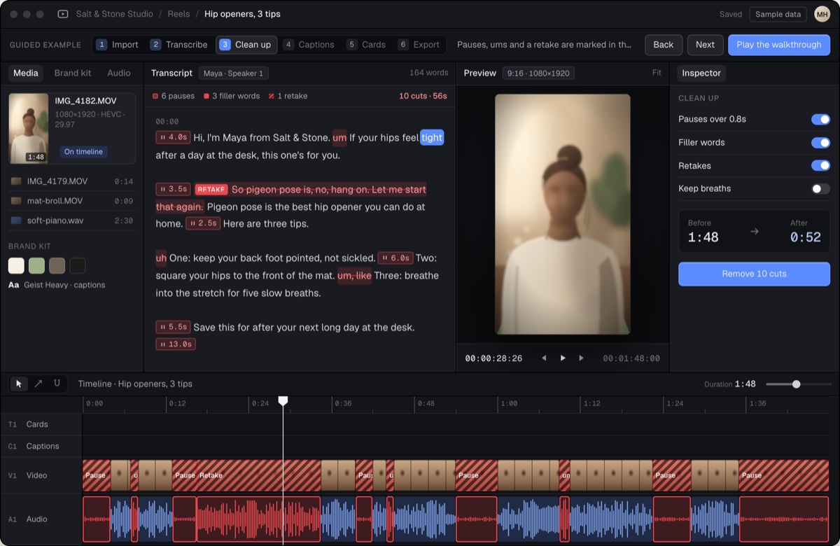 Screenshot of The Reel Editor