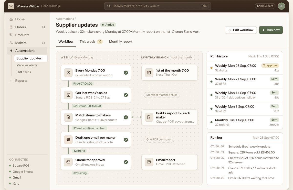 Screenshot of The Supplier Update Machine